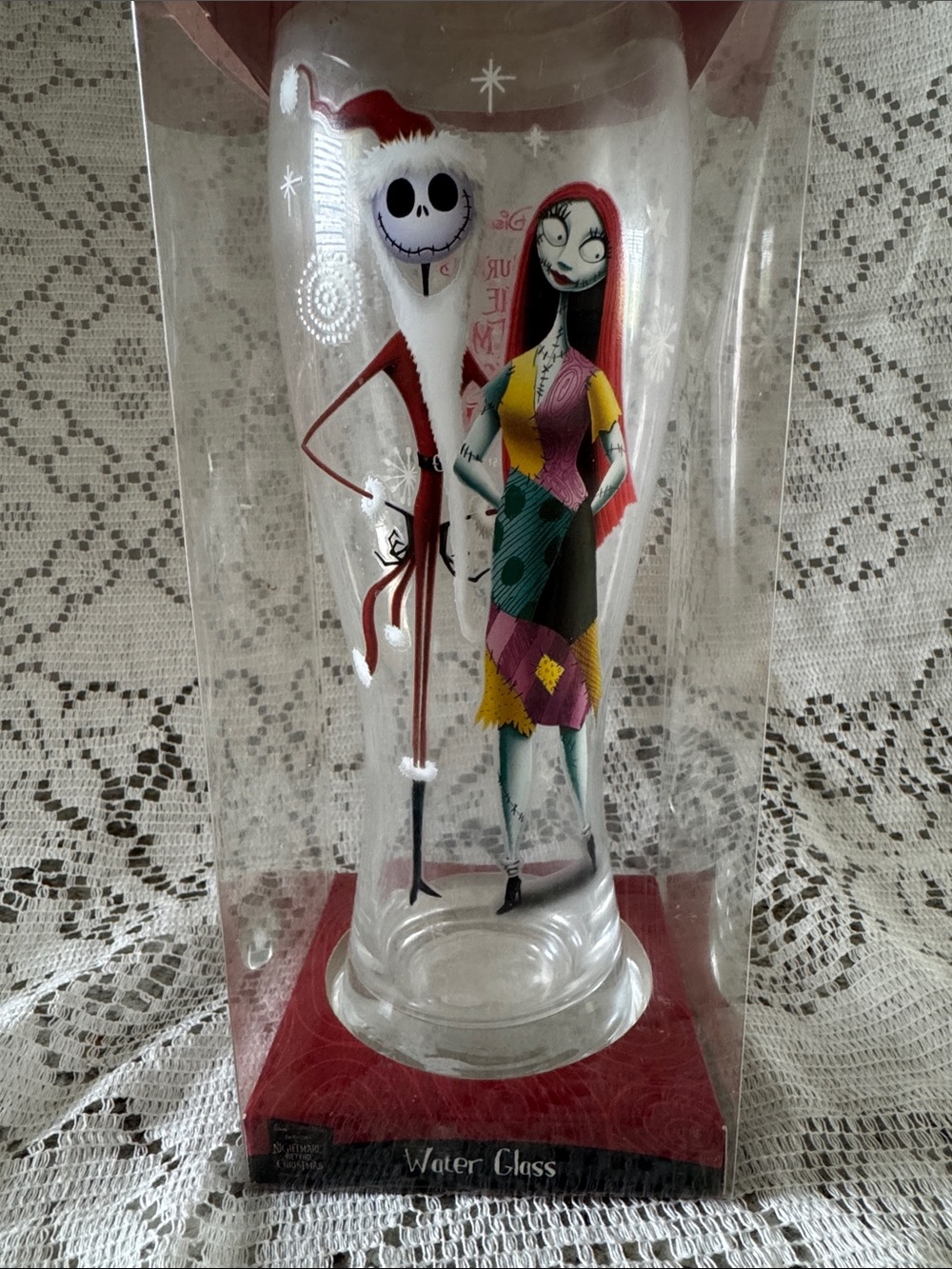 Disney The Nightmare Before Christmas Water Glass 9” New NIB